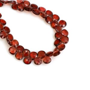 Garnet Faceted Heart Beads, 5.5 mm To 6 mm, Natural Red Garnet Briolette Beads For Jewelry Making Gemstone Beads, 18 Inches Full Strand