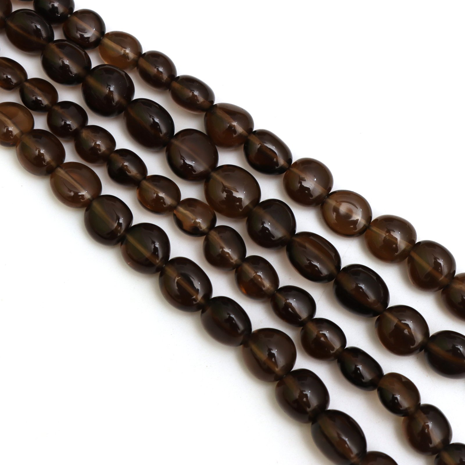 Natural Smoky Quartz Smooth Tumble Beads, 7x8 mm To 12x14 mm, Smoky Quartz Nuggets For Jewelry Making Gemstone Beads 16 Inch Strand - Image 3