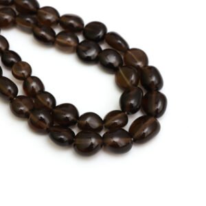 Natural Smoky  Quartz Smooth Tumble Beads, 7x8 mm To 12x14 mm, Smoky Quartz Nuggets For Jewelry Making Gemstone Beads 16 Inch Strand