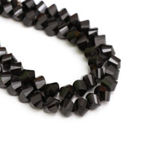 Natural Black Spinel Twisted Beads, 8 mm To 9 mm, Spinel Twisted Beads For Jewelry Making Gemstone Beads 8 Inch Strand, Christmas Gift