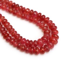 Natural Spinel Smooth Rondelle Beads, 3.5 mm To 6 mm, Red Spinel Beads For Jewelry Making Gemstone Necklace, 14 Inch To 16 Inch Necklace