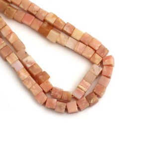 Pink Opal Smooth Cube Beads, 5 mm, Square Pink Opal Beads, Pink Opal Beads For Jewelry Making Gemstone Beads 16 Inch Strand