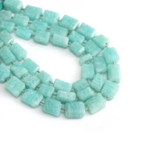 Amazonite Faceted Tumble Beads, 7x9 mm To 10x14 mm, Amazonite Freeform Nugget for Jewelry Making Gemstone Beads, 10 Inch Strand