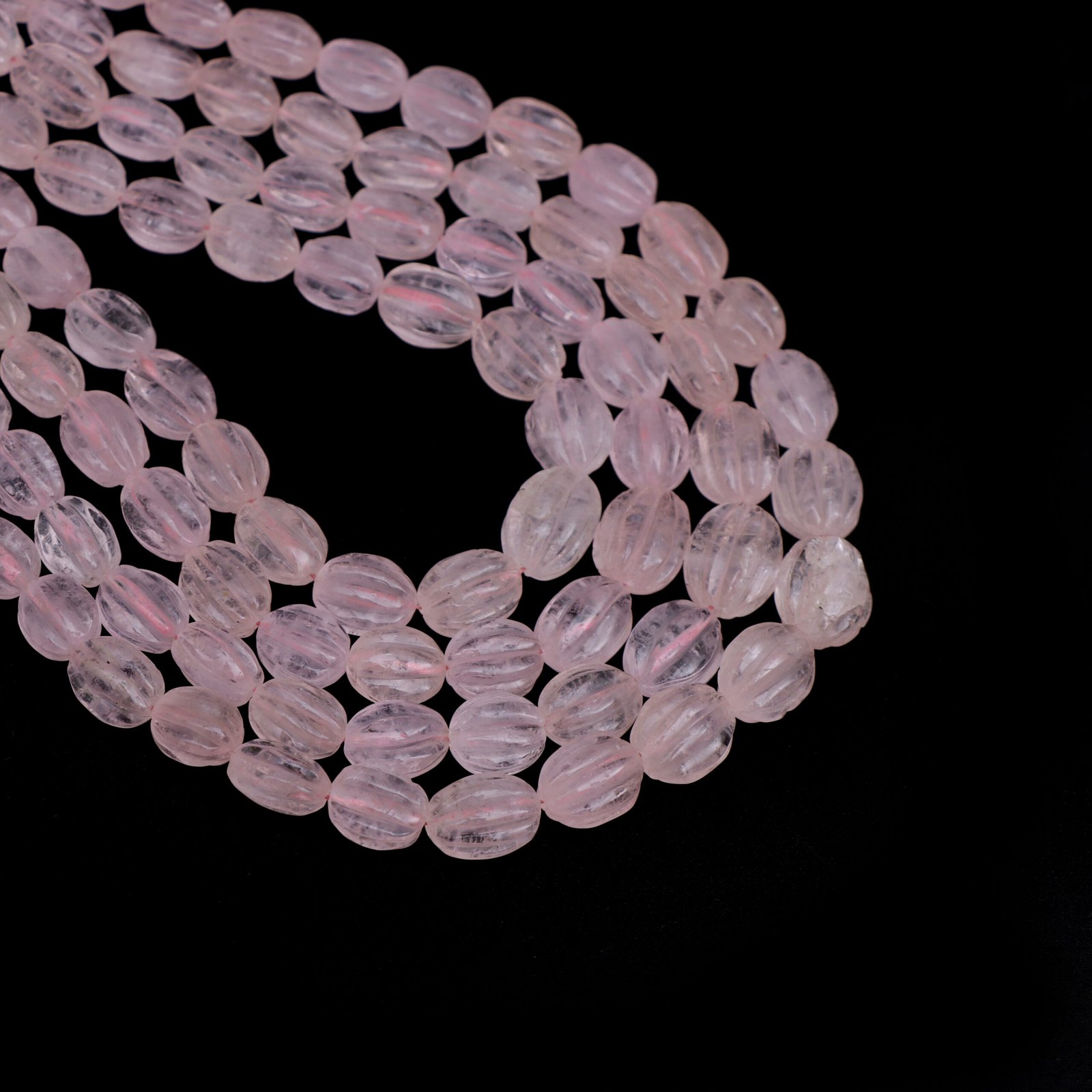 Natural Morganite Carving Oval Beads, 6.5x8.5 mm To 10.5x14 mm, Morganite Carved for Jewelry Making Gemstone Necklace, 18 Inch To 22 Inch