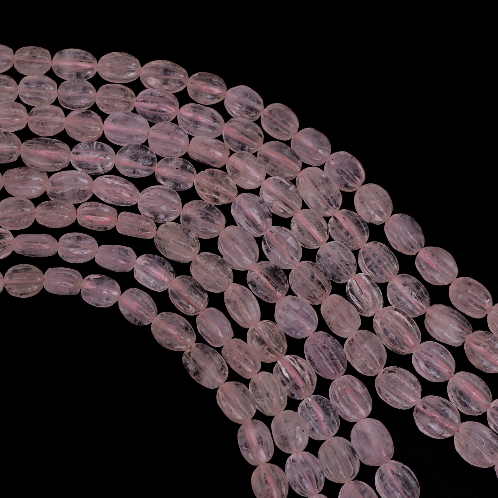 Natural Morganite Carving Oval Beads, 6.5x8.5 mm To 10.5x14 mm, Morganite Carved for Jewelry Making Gemstone Necklace, 18 Inch To 22 Inch - Image 3