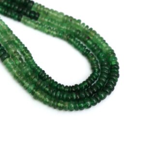 Tsavorite Smooth Rondelle Beads, 3 mm To 3.5 mm, Natural Tsavorite Plain Beads, Tsavorite Jewelry Making Gemstone Beads 16 Inch Strand