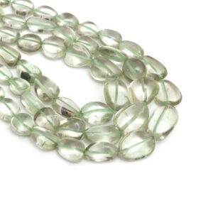 Natural Green Amethyst Smooth Tumble Beads, 8x10 mm 15x20 mm, Amethyst Tumble Jewelry Making Gemstone,17 Inches Full Strand