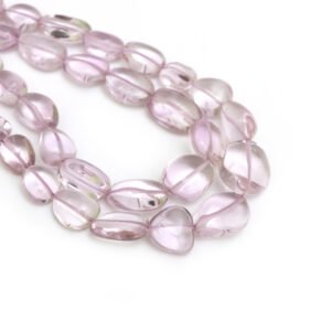 Pink Amethyst Smooth Tumble Beads, 8x11 mm 14x20 mm, Natural Amethyst Tumble Jewelry Making Gemstone Beads,16 Inches Strand