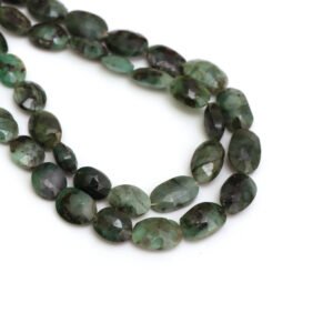 Green Emerald Faceted Oval Beads, 7x9 mm To 7x12 mm, Natural Emerald Gemstone Strand Emerald Beads Jewelry Making Gemstone, 10 Inch Strand