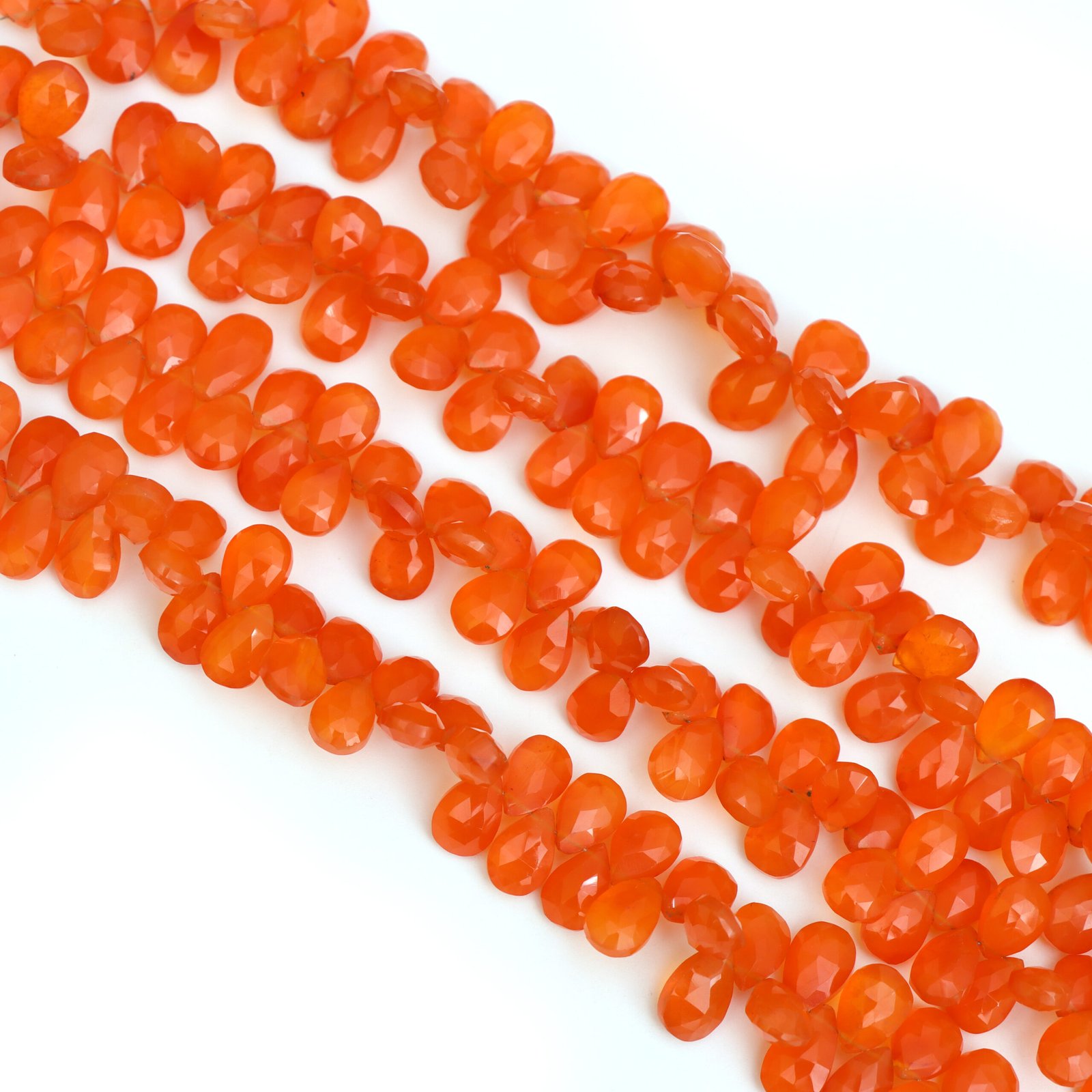 Orange Carnelian Faceted Pear Gemstone Beads, 8x11.5 mm To 8x12 mm, Carnelian Gemstone Pear For Jewelry Making Gemstone Beads 8 Inch Strand - Image 3