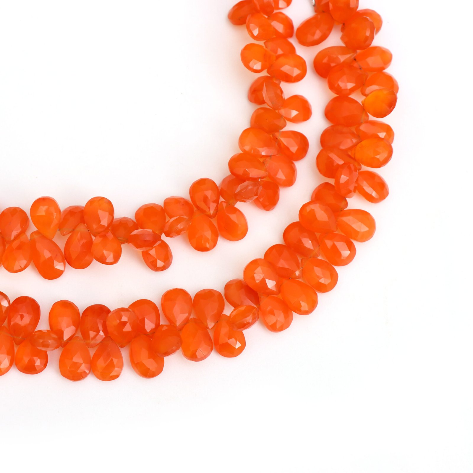 Orange Carnelian Faceted Pear Gemstone Beads, 8x11.5 mm To 8x12 mm, Carnelian Gemstone Pear For Jewelry Making Gemstone Beads 8 Inch Strand - Image 2
