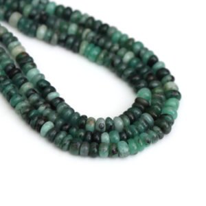 Emerald Shaded Smooth Rondelle Beads, 4 mm To 5 mm, Natural Green Emerald Gemstone Beads, Emerald Jewelry Making Gemstone Beads 16 Inch