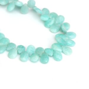 Amazonite Faceted Pear Beads, 7.5x10.5 mm To 8x12 mm, Natural Amazonite Gemstone Pear For Jewelry Making Gemstone Beads 8 Inch Strand