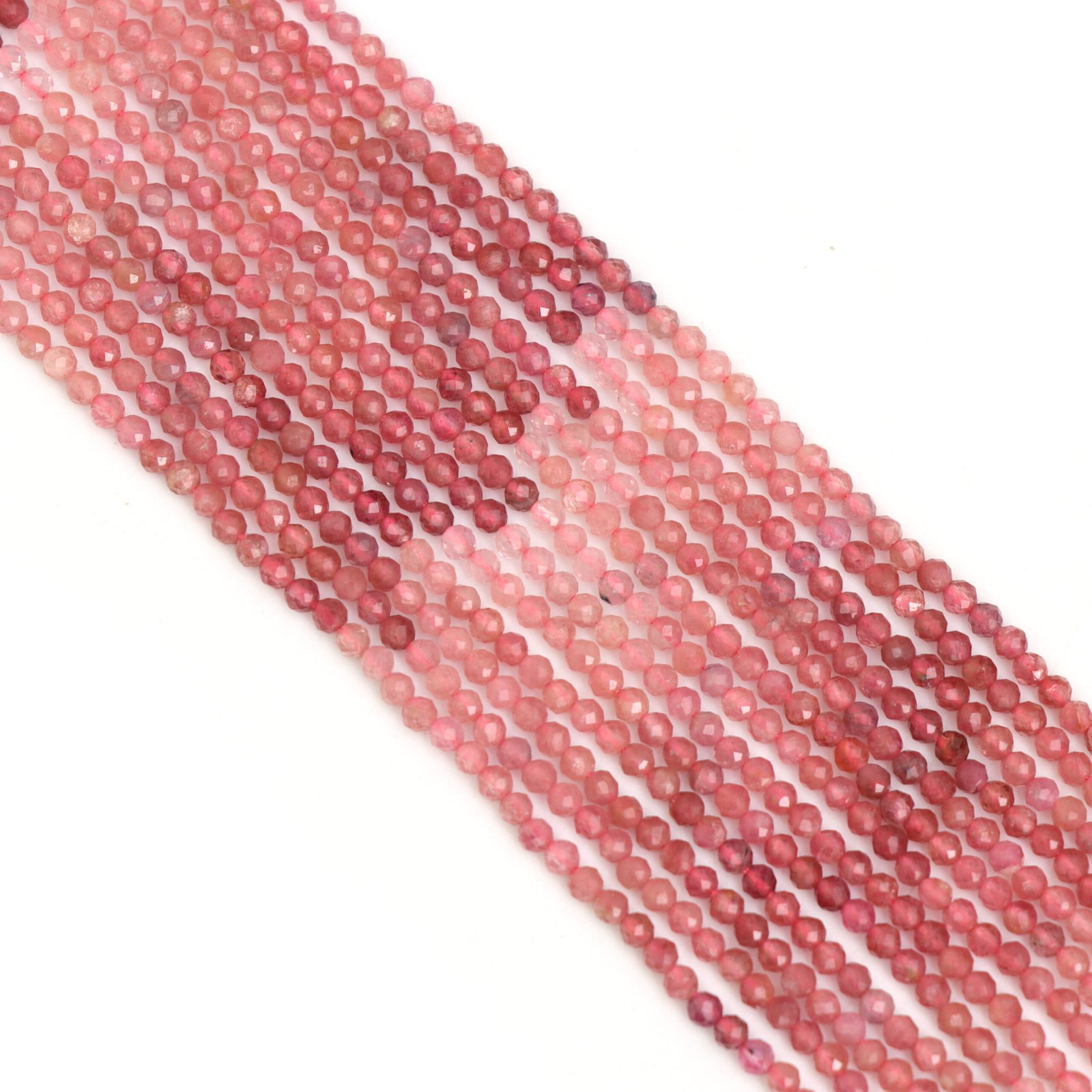 Pink Tourmaline Microfaceted Rondelle Beads, 2 mm, Pink Tourmaline Ombre Color Beads for Jewelry Making Gemstone Beads, 12 Inch Full Strand - Image 4
