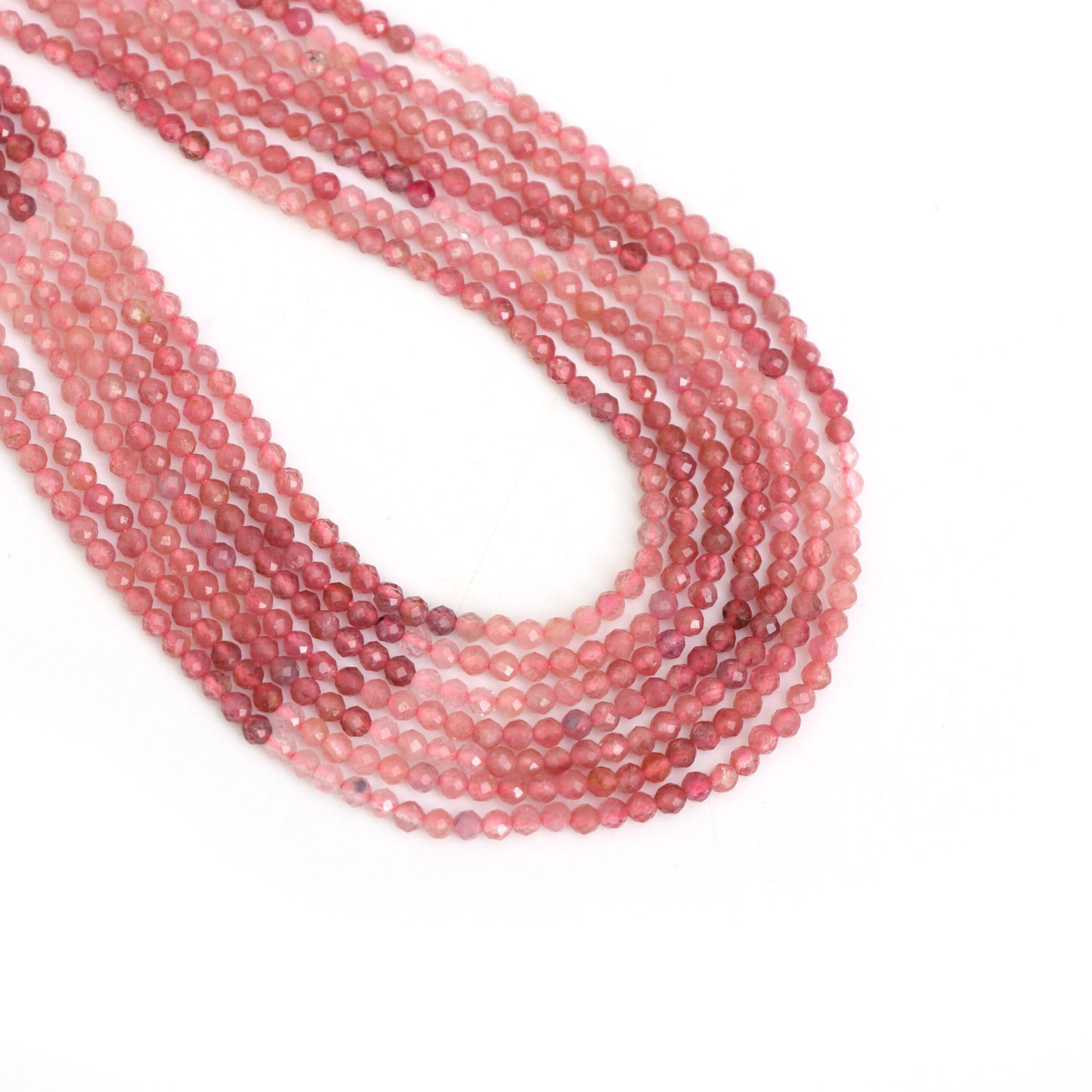 Pink Tourmaline Microfaceted Rondelle Beads, 2 mm, Pink Tourmaline Ombre Color Beads for Jewelry Making Gemstone Beads, 12 Inch Full Strand - Image 2