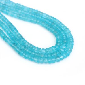 Sky Apatite Faceted Rondelle Beads, 4 mm To 6 mm, Natural Blue Sky Apatite Gemstone, Sparkling Blue Bead Strand for Fine Jewelry Making