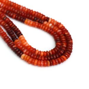 Mexican Fire Opal Shaded Smooth Rondelle Beads, 5 mm To 6 mm, Fire Opal Beads, Fire Opal Beads for Jewelry Making, 16 Inches Full Strand