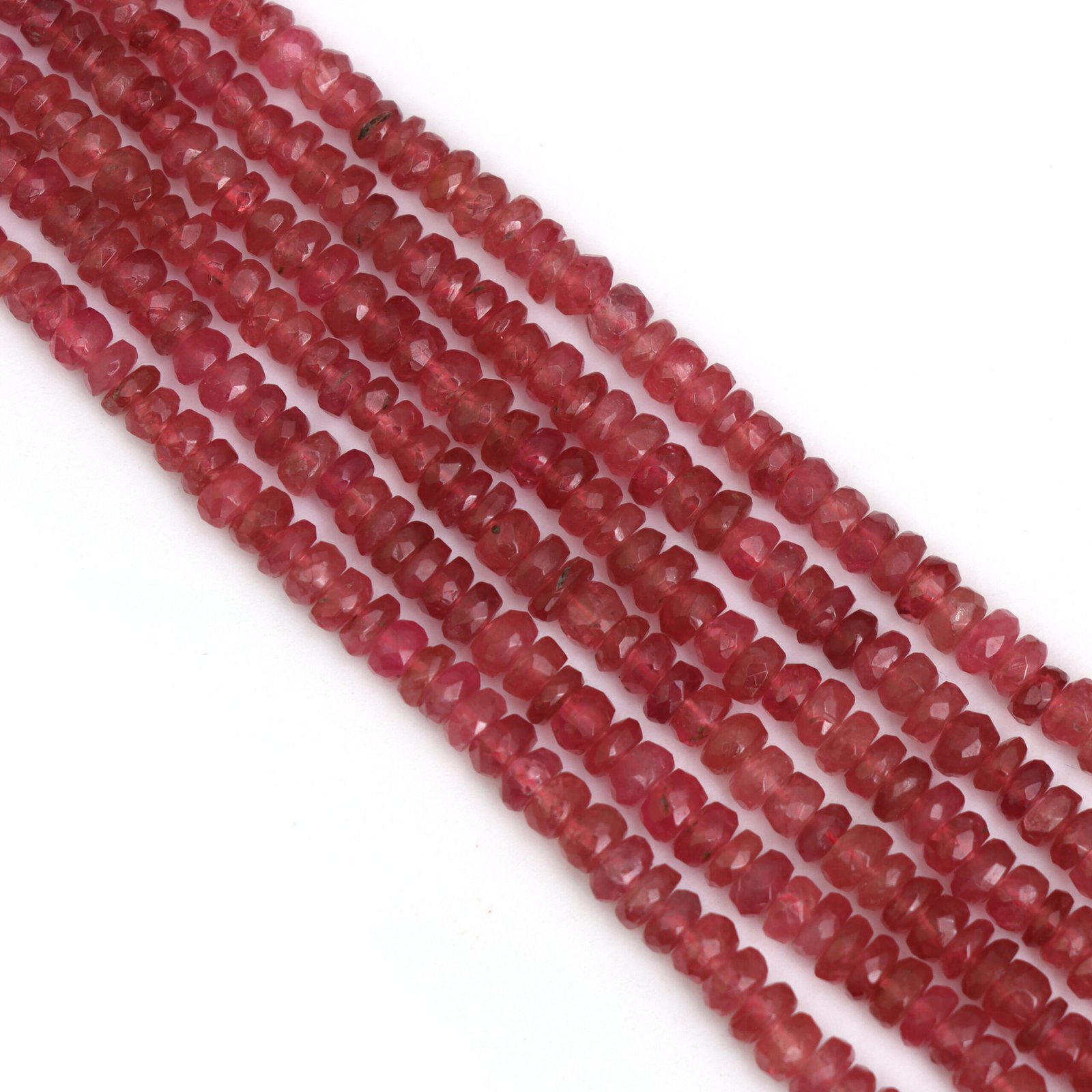 Natural Pink Tourmaline Faceted Rondelle Beads, 3 mm To 5 mm, Tourmaline Beads for Jewelry Making Gemstone Beads, 16 Inches Full Strand - Image 4