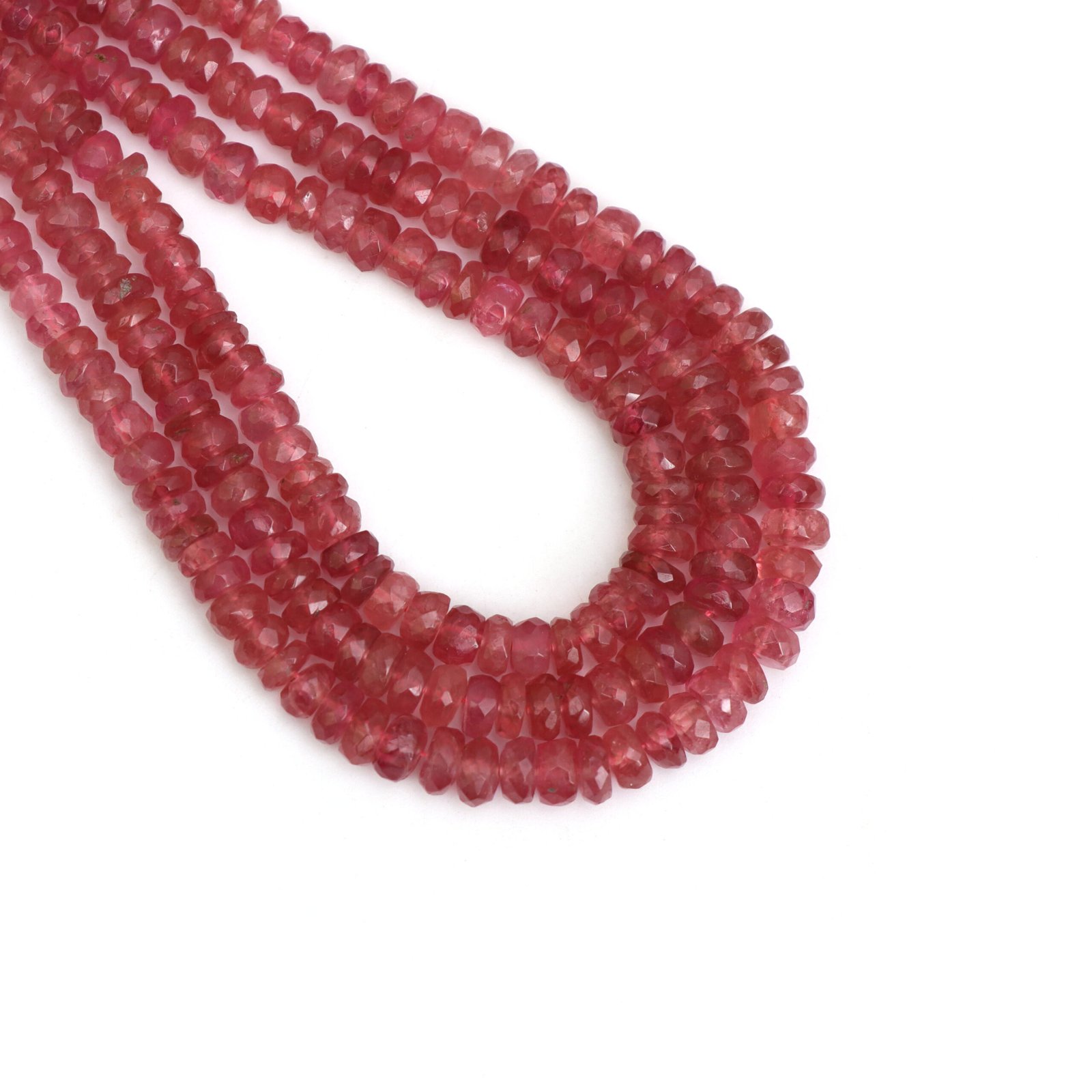 Natural Pink Tourmaline Faceted Rondelle Beads, 3 mm To 5 mm, Tourmaline Beads for Jewelry Making Gemstone Beads, 16 Inches Full Strand - Image 3