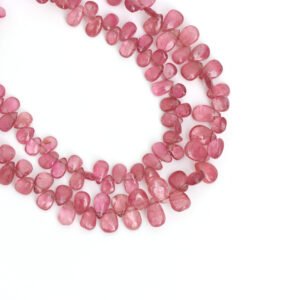 Natural Pink Tourmaline Smooth Pear Beads, 4x6 mm To 5x7 mm, Tourmaline Pear for Jewelry Making Gemstone Beads, 7 Inches Full Strand