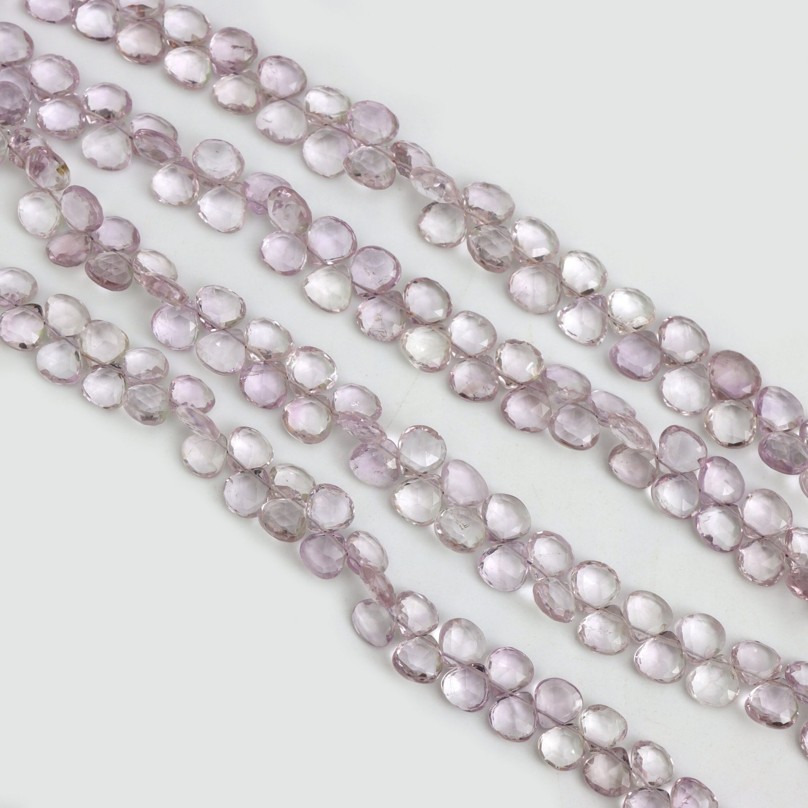 Natural Pink Amethyst Faceted Heart Beads, 8.5x8.5 mm, Amethyst Gemstone, Amethyst Heart For Jewelry Making Gemstone, 8 Inch Stranded - Image 3