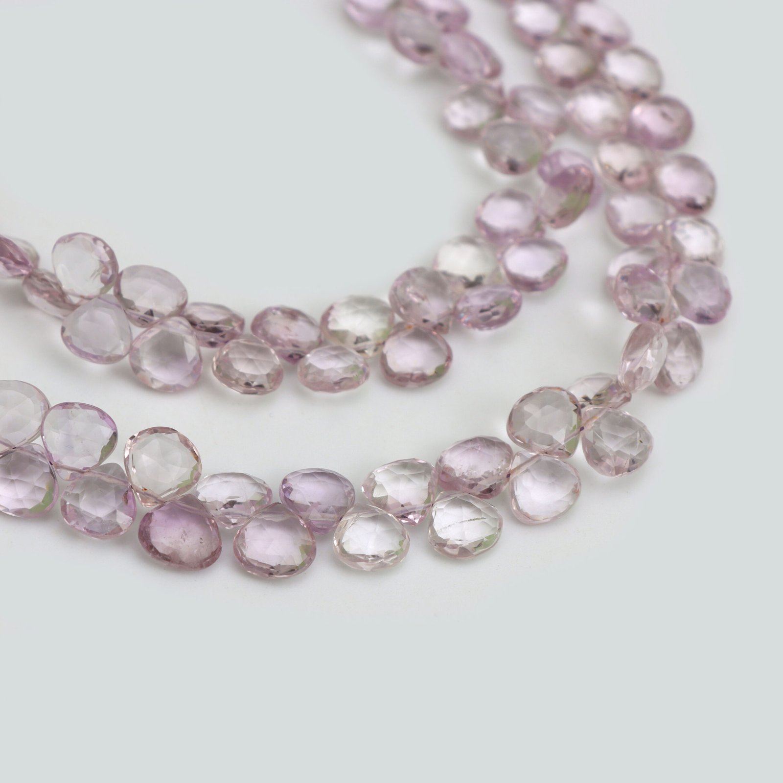 Natural Pink Amethyst Faceted Heart Beads, 8.5x8.5 mm, Amethyst Gemstone, Amethyst Heart For Jewelry Making Gemstone, 8 Inch Stranded - Image 2