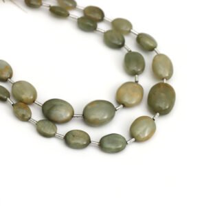 Cat's Eye Smooth Oval Beads, 5x6 mm To 11x13.5 mm, Natural Cat Eye Gemstone Beads, Oval Shape Loose Beads for Jewelry Making, 8 Inch Strand