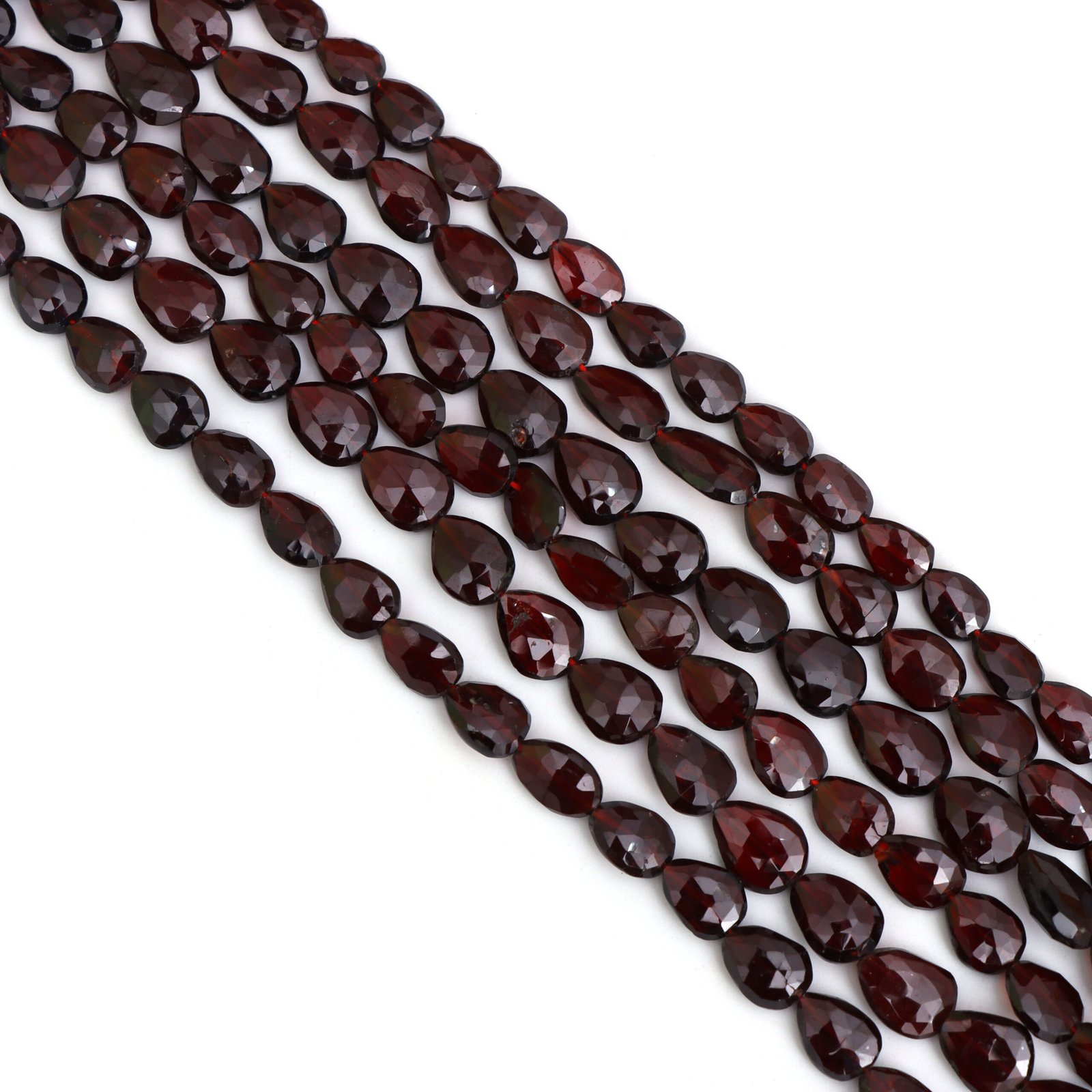 Natural Garnet Faceted Straight Drill Pear Beads,5x7 mm To 7x9 mm, Red Garnet Pear for Jewelry Making Gemstone, January Birthstone, 14 Inch - Image 3