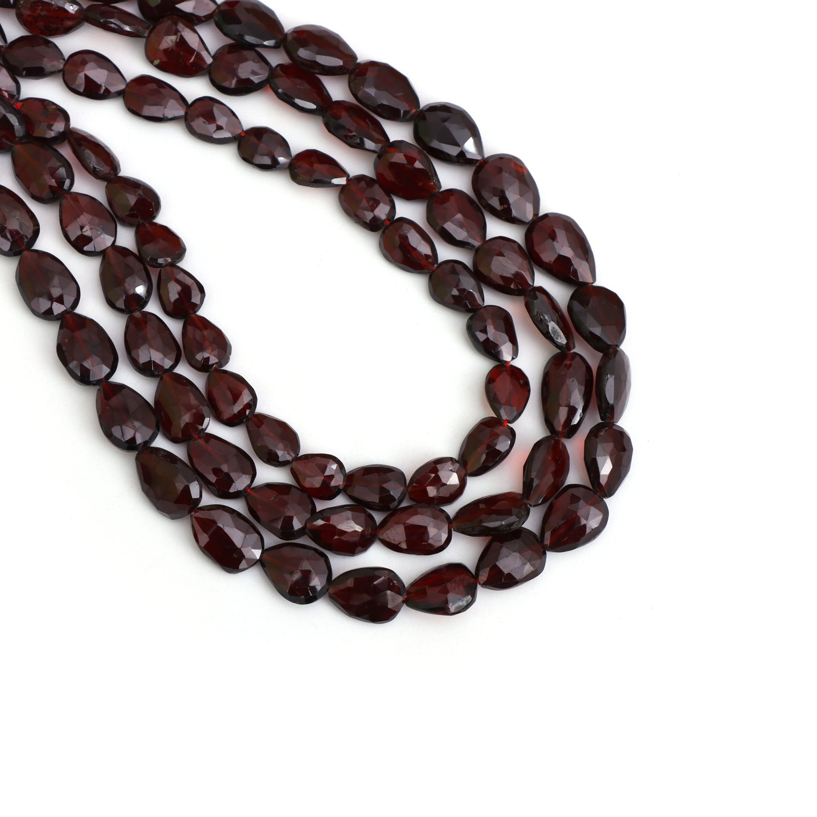 Natural Garnet Faceted Straight Drill Pear Beads,5x7 mm To 7x9 mm, Red Garnet Pear for Jewelry Making Gemstone, January Birthstone, 14 Inch