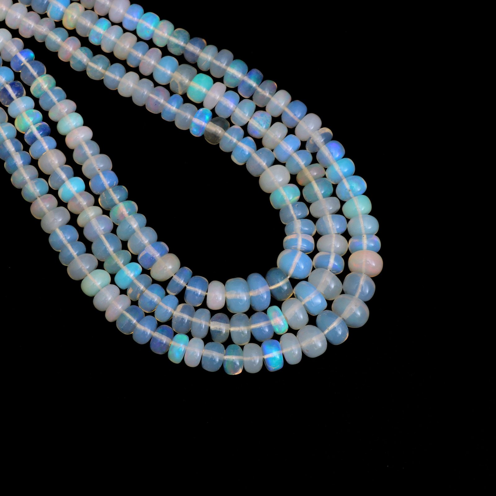 Ethiopian Opal Smooth Beads, 5 mm To 7 mm, Natural Opal Rondelle Beads, Welo Opal Beads for Jewelry Making, October Birthstone, 16 Inches - Image 2