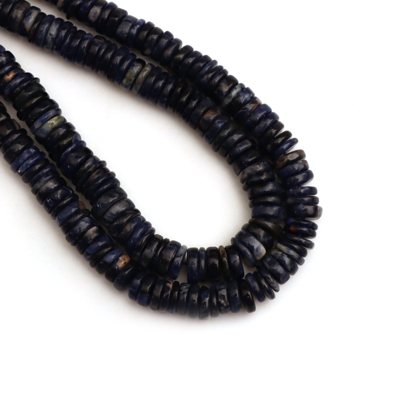 Sodalite Smooth Tyre Beads, 6 mm To 8 mm, Sodalite Coin Beads, Sodalite Heishi For Jewelry Making, Birthstone Beads, 16 Inch Strand