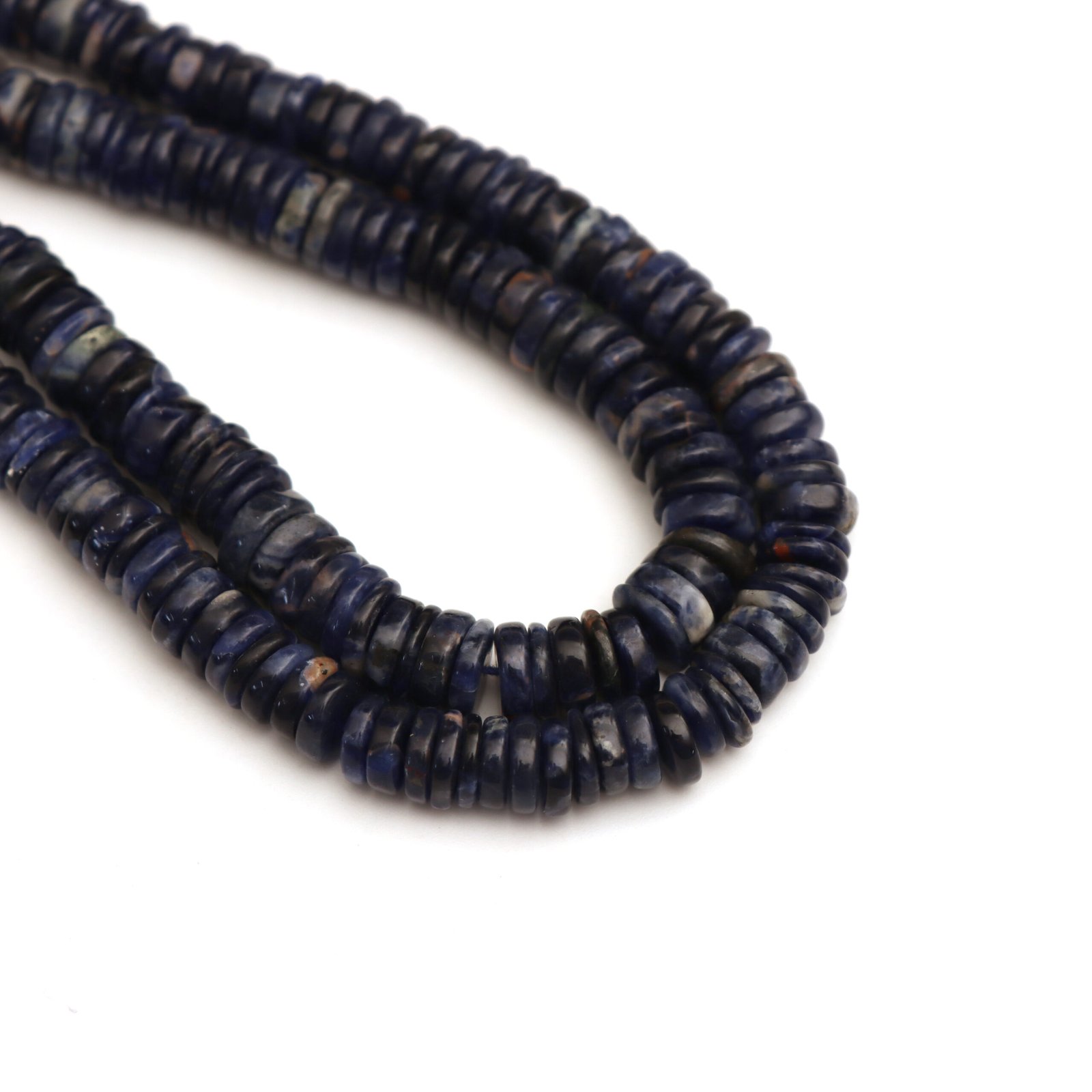 Sodalite Smooth Tyre Beads, 6 mm To 8 mm, Sodalite Coin Beads, Sodalite Heishi For Jewelry Making, Birthstone Beads, 16 Inch Strand - Image 2