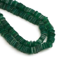 Green Onyx Smooth Cube Beads, 6 mm To 8 mm, Square Onyx Beads, Green Onyx Beads For Jewelry Making Gemstone Beads 16 Inch Strand