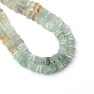 Multi Aquamarine Smooth Square Beads, 5 mm To 6 mm, Multi Aqua Square Beads, Aquamarine Jewelry Making Gemstone Beads, 16 Inches