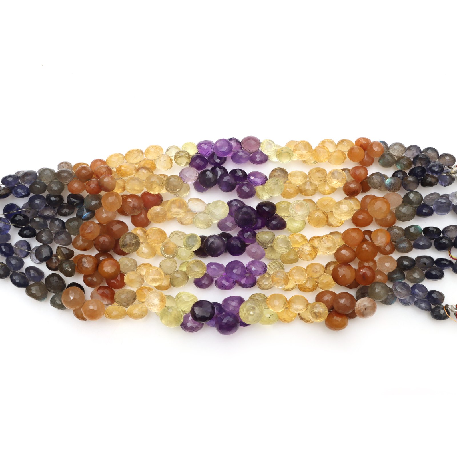 Mix Semi Faceted Onion Shape Beads, 7 mm To 10 mm, Mix Semi Onion Fancy Gemstone, Mix Semi Jewelry Making Gemstone Beads, 8 Inch Strand - Image 5