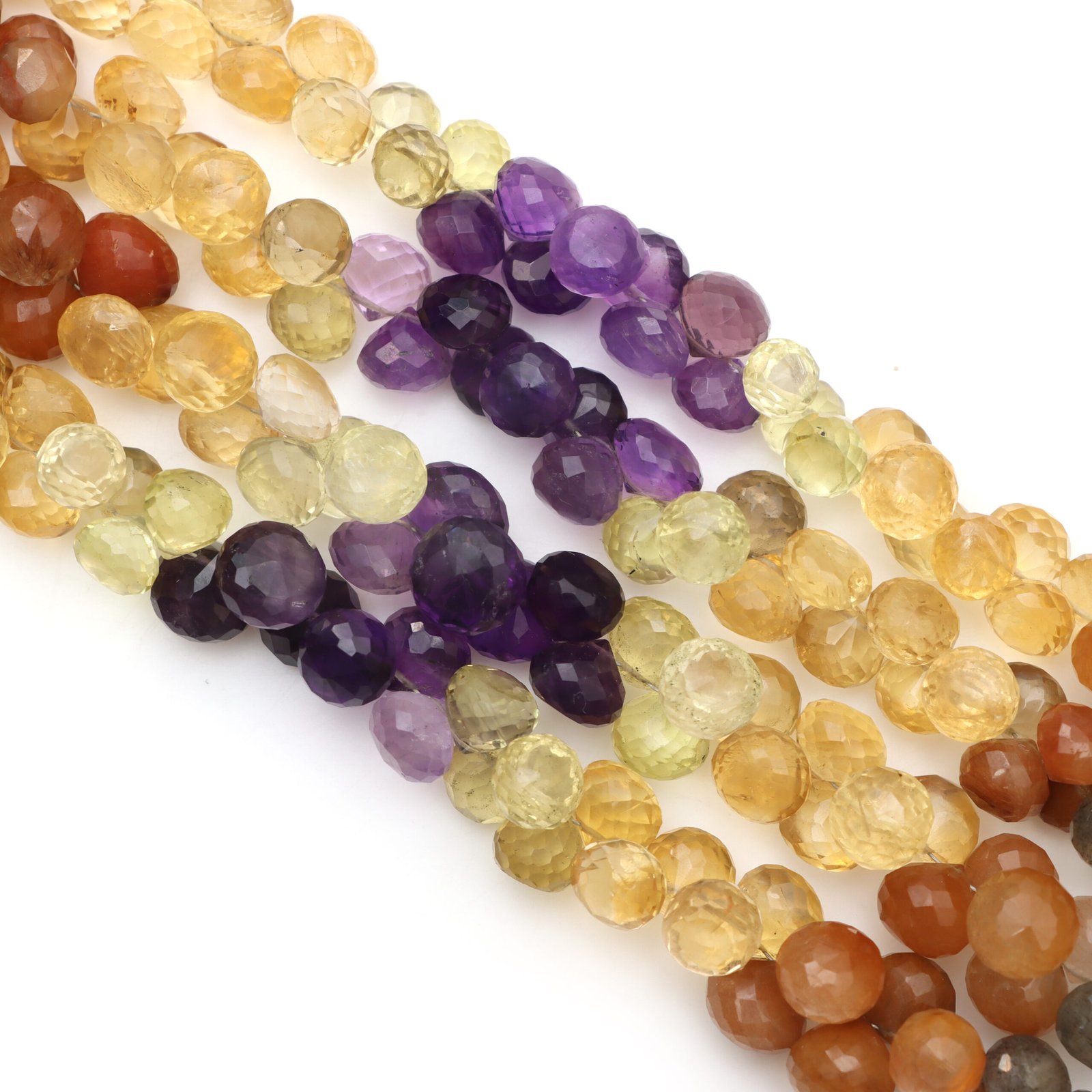 Mix Semi Faceted Onion Shape Beads, 7 mm To 10 mm, Mix Semi Onion Fancy Gemstone, Mix Semi Jewelry Making Gemstone Beads, 8 Inch Strand - Image 4