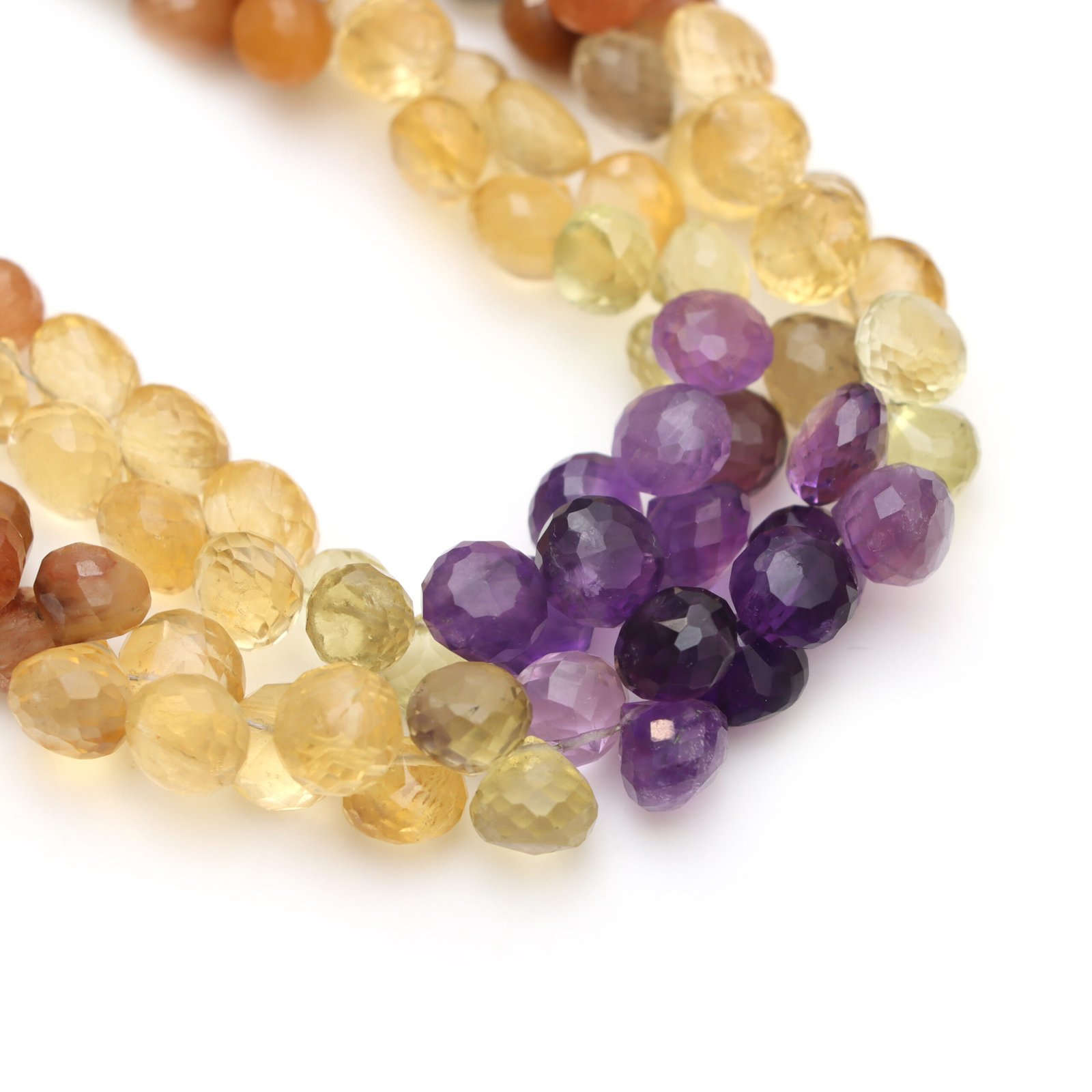 Mix Semi Faceted Onion Shape Beads, 7 mm To 10 mm, Mix Semi Onion Fancy Gemstone, Mix Semi Jewelry Making Gemstone Beads, 8 Inch Strand - Image 3