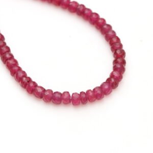 Ruby Faceted Rondelle Beads, 4 mm To 4.5 mm, Ruby Beads, Ruby Jewelry Making Gemstone Beads, 16 Inches Full Strand, Price Per Strand