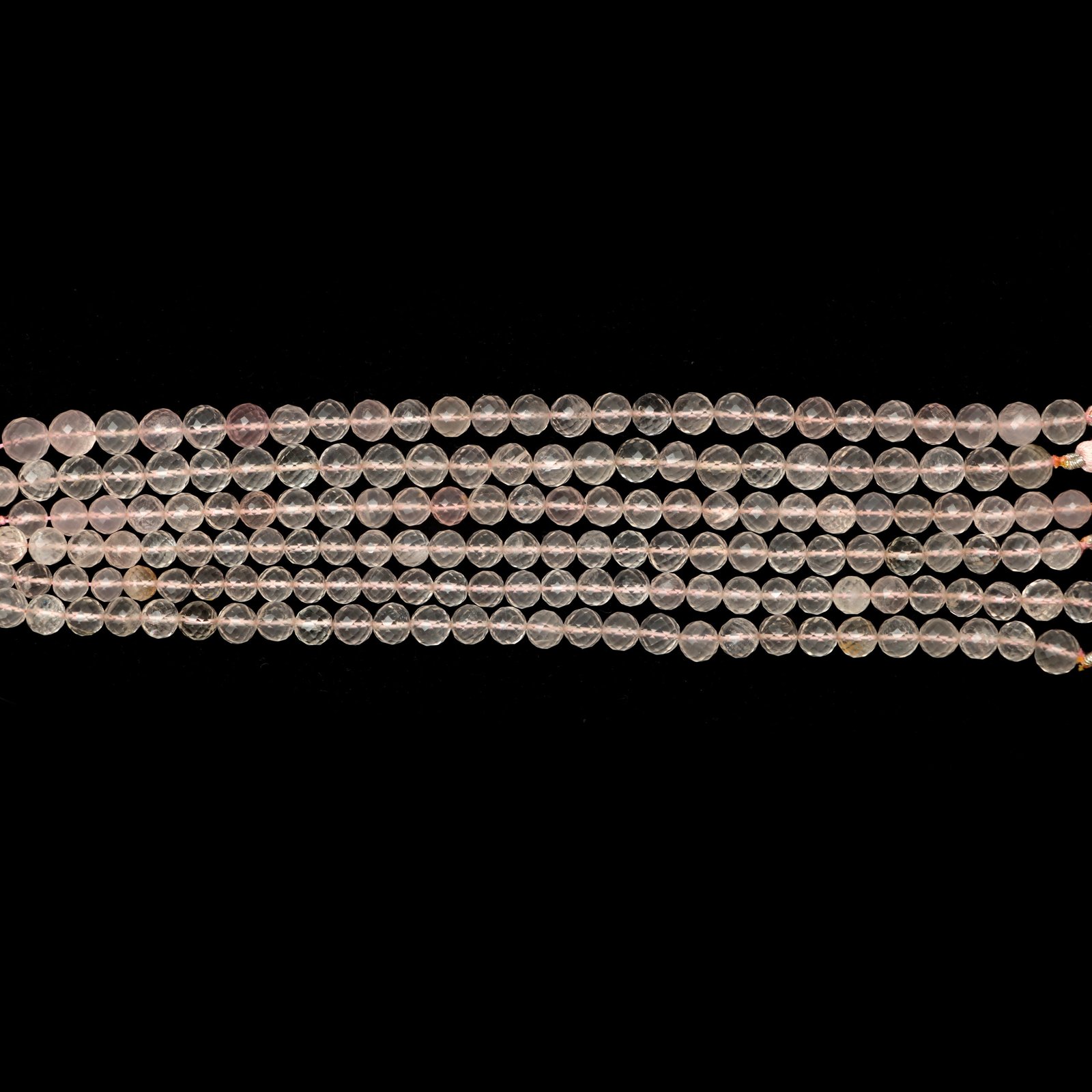 Natural Rose Quartz Faceted Round Balls Beads, 7 mm To 8.5 mm, Pink Rose Quartz Balls Jewelry Making Gemstone Beads, 8 Inches Full Strand - Image 5