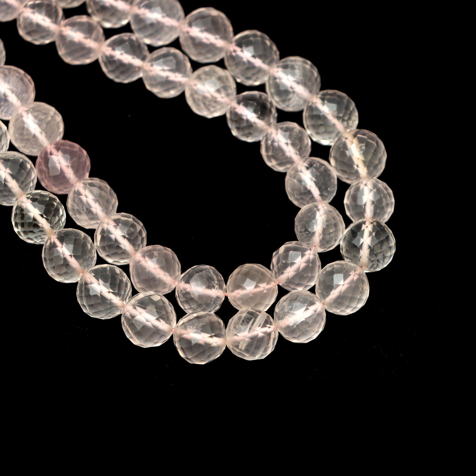Natural Rose Quartz Faceted Round Balls Beads, 7 mm To 8.5 mm, Pink Rose Quartz Balls Jewelry Making Gemstone Beads, 8 Inches Full Strand - Image 3