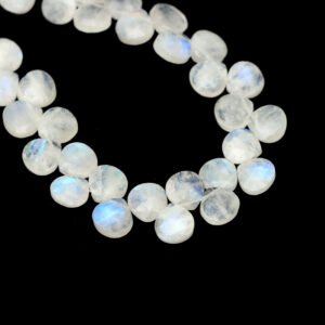 Rainbow Moonstone Faceted Heart Shape Beads, 8x8 mm, Natural Rainbow Moonstone Heart Jewelry Making Gemstone Beads, 7 Inches Full Strand
