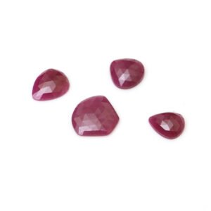 Natural Ruby Faceted Mix Cut Loose Gemstone, 10.5x13 mm To 18x15.5 mm, Ruby Cut, Ruby Mix Cut Jewelry Making Gemstone (4 Pcs)