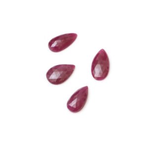Natural Ruby Faceted Pear Cut Loose Gemstone, 9.5x18.5 mm To 21x10.5 mm, Ruby Cut, Ruby Pear Cut Jewelry Making Gemstone (4 Pcs)