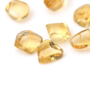 Citrine Organic Tumble Loose Gemstone, 6x9 mm To 8x12 mm, AAA Quality Golden Yellow Citrine Free Foms For Jewelry Making Gemstone (10 Pcs)