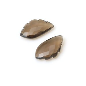 Smoky Quartz Leaf Cut Loose Gemstone, 13.5x24.5 mm Brown Smoky Quartz Cut, Smoky Quartz Jewelry Making Gemstone, Pendant, Earrings, (2 Pcs)