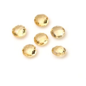 Natural Citrine Round Cut Loose Gemstone, 8 mm, AAA Quality Golden Yellow Citrine Round For Jewelry Making Gemstone Cabochon (6 Pieces)